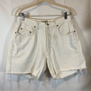 Guess Off White Denim Cut Off Shorts